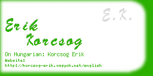 erik korcsog business card